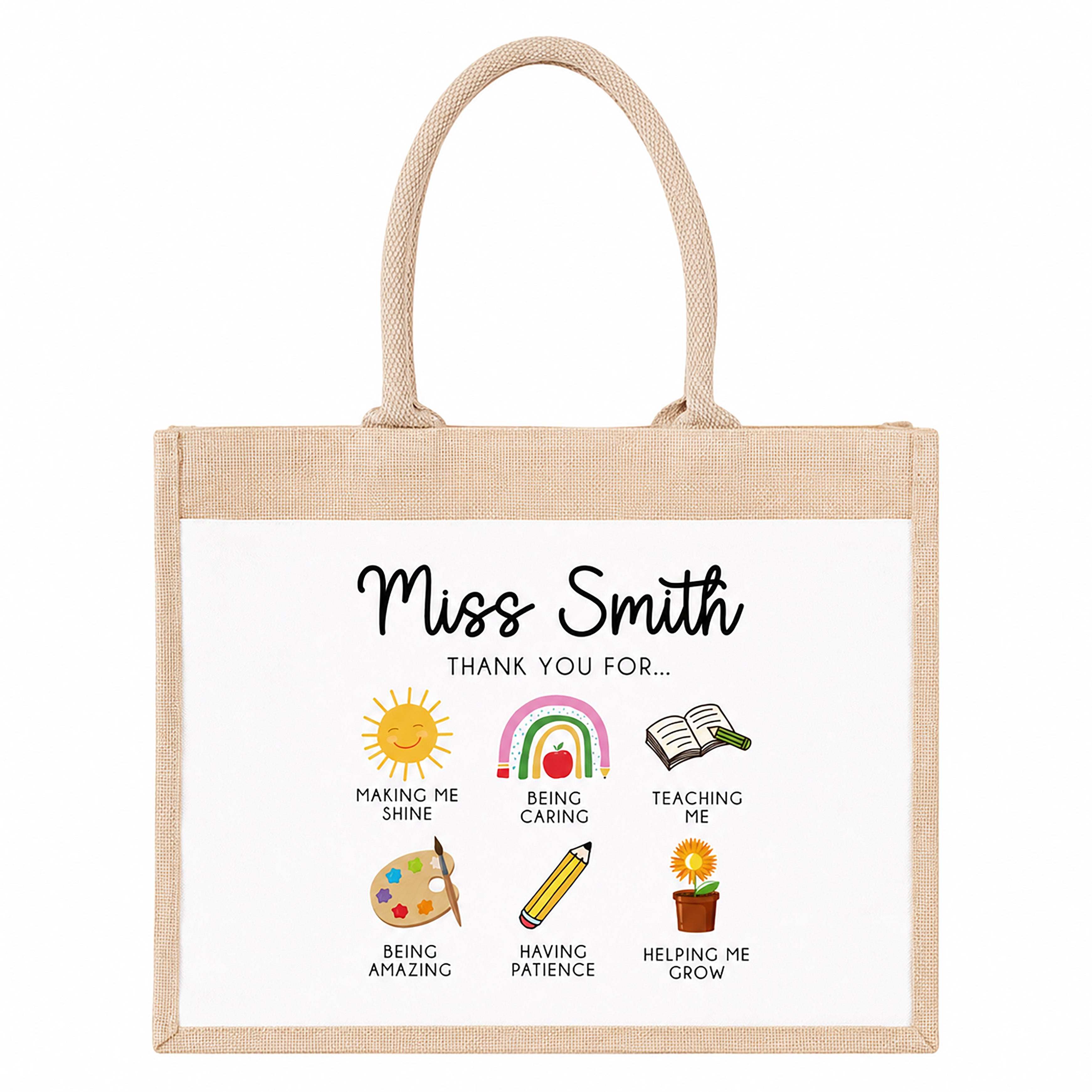 Thank You Teacher Gift, Personalised Teacher Bag | Personalised Teacher Gift, Teacher Present. End Of Term Gift, TA Gift - Teacher Wreath