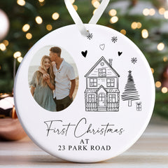 Personalised Christmas Bauble | First Christmas At New Home Bauble, 1st Christmas At Decoration Keepsake | New Home Gift - Photo Illustration