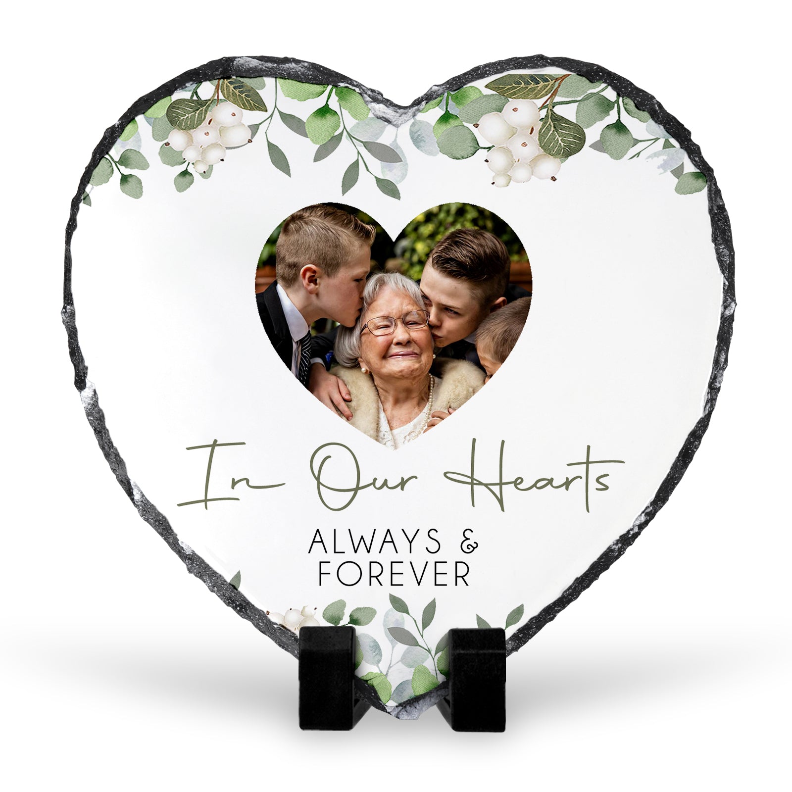 Personalised Memorial Slate | Memorial Photo Slate | Memorial Gift, Memorial Heart Slate, Personalised Memorial Gift, In Our Hearts