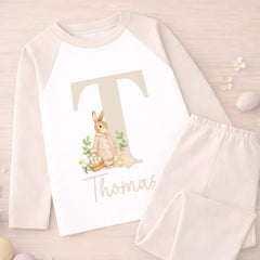 Personalised Easter Pyjamas, Easter Bib | Custom Kids Easter Pyjama Set, Boys & Girls Easter PJ's
