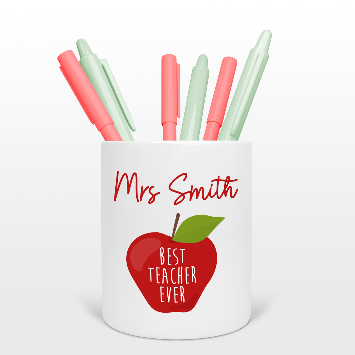 Personalised Ceramic Pencil Pot - Teacher Gift - Best Teacher Ever - TA Gift, Teacher Present, | End of Year Present, Teaching Assistant