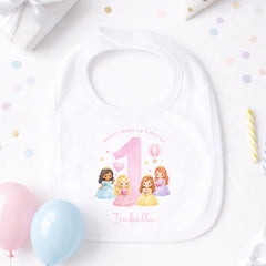 Personalised 1st Birthday Pyjamas, First Bib | Princesses | When I Wake Up I Will Be 1, Boys 1st Birthday Pyjamas