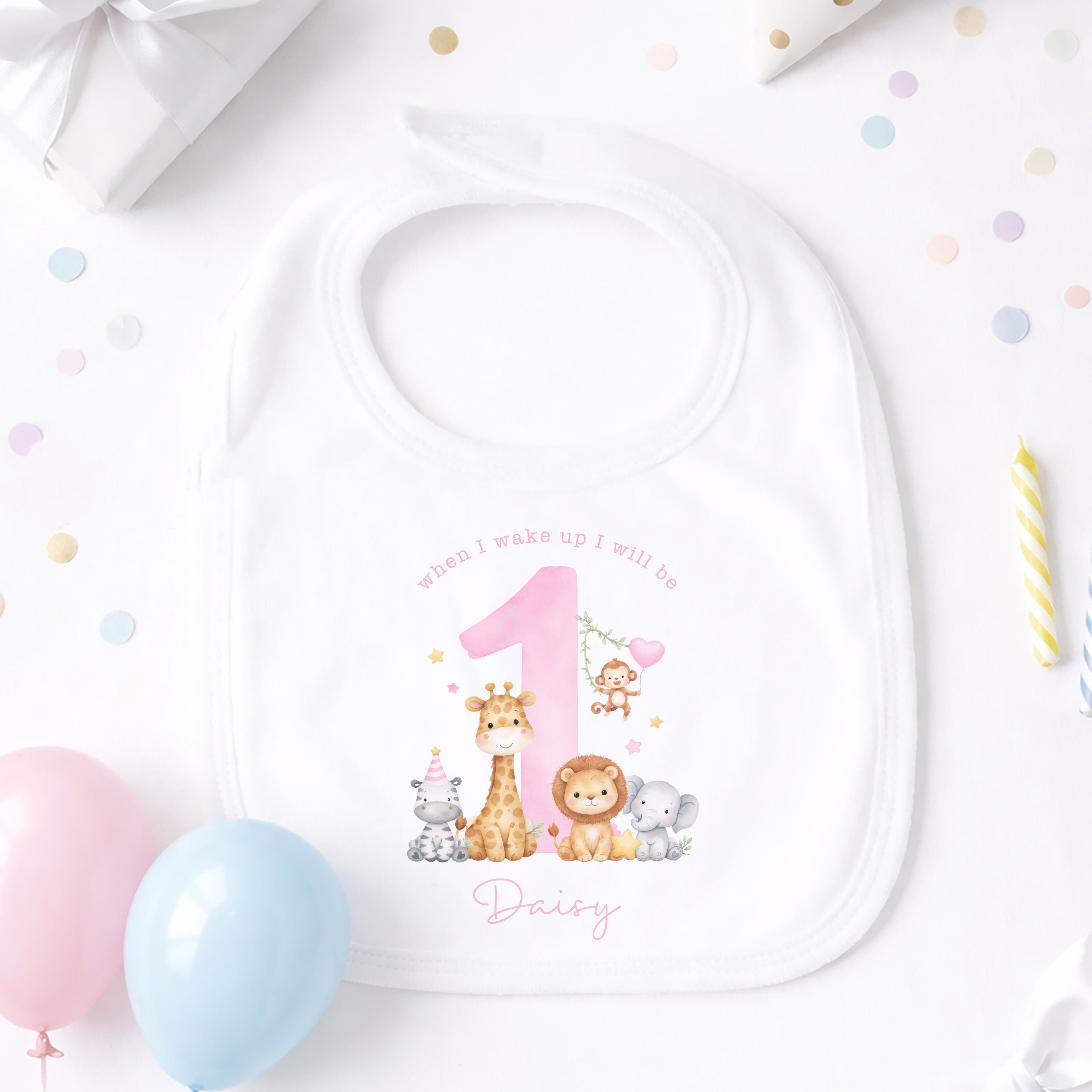 Personalised 1st Birthday Pyjamas, First Bib | When I Wake Up I Will Be 1, Girls 1st Birthday Pyjamas, Boys 1st Birthday Pyjamas