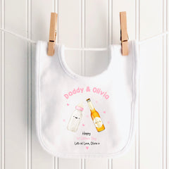 1st Fathers Day Baby Grow | First Fathers Day Gift | 1st Fathers Day Sleepsuit, 1st Fathers Day Bib | Daddy's 1st Fathers Day | 1st Romper Pink
