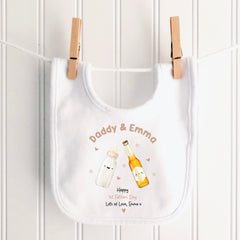 1st Fathers Day Baby Grow | First Fathers Day Gift | 1st Fathers Day Sleepsuit, 1st Fathers Day Bib | Daddy's 1st Fathers Day | 1st Romper Pink Neutral