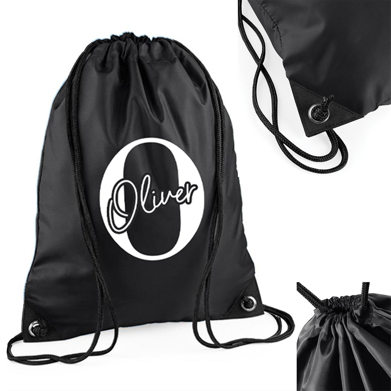 Personalised PE Bag | Kids PE Bag, Personalised Swimming Bag, Children’s PE Bag, School PE Bag, Personalised Nursery Pe Bag - Black