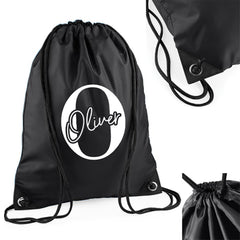 Personalised PE Bag | Kids PE Bag, Personalised Swimming Bag, Children’s PE Bag, School PE Bag, Personalised Nursery Pe Bag - Black