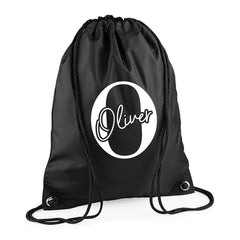 Personalised PE Bag | Kids PE Bag, Personalised Swimming Bag, Children’s PE Bag, School PE Bag, Personalised Nursery Pe Bag - Black