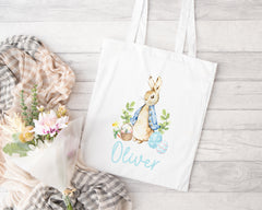 Personalised Easter Bag | Pink or Blue | Personalised Easter Tote, Custom Easter Hunt Bag, Personalised Easter Gift, Easter Basket