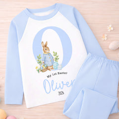 Personalised 1st Easter Pyjamas, Easter Bib | Custom Boys & Girls First Easter Baby Grow, Baby's Easter Romper