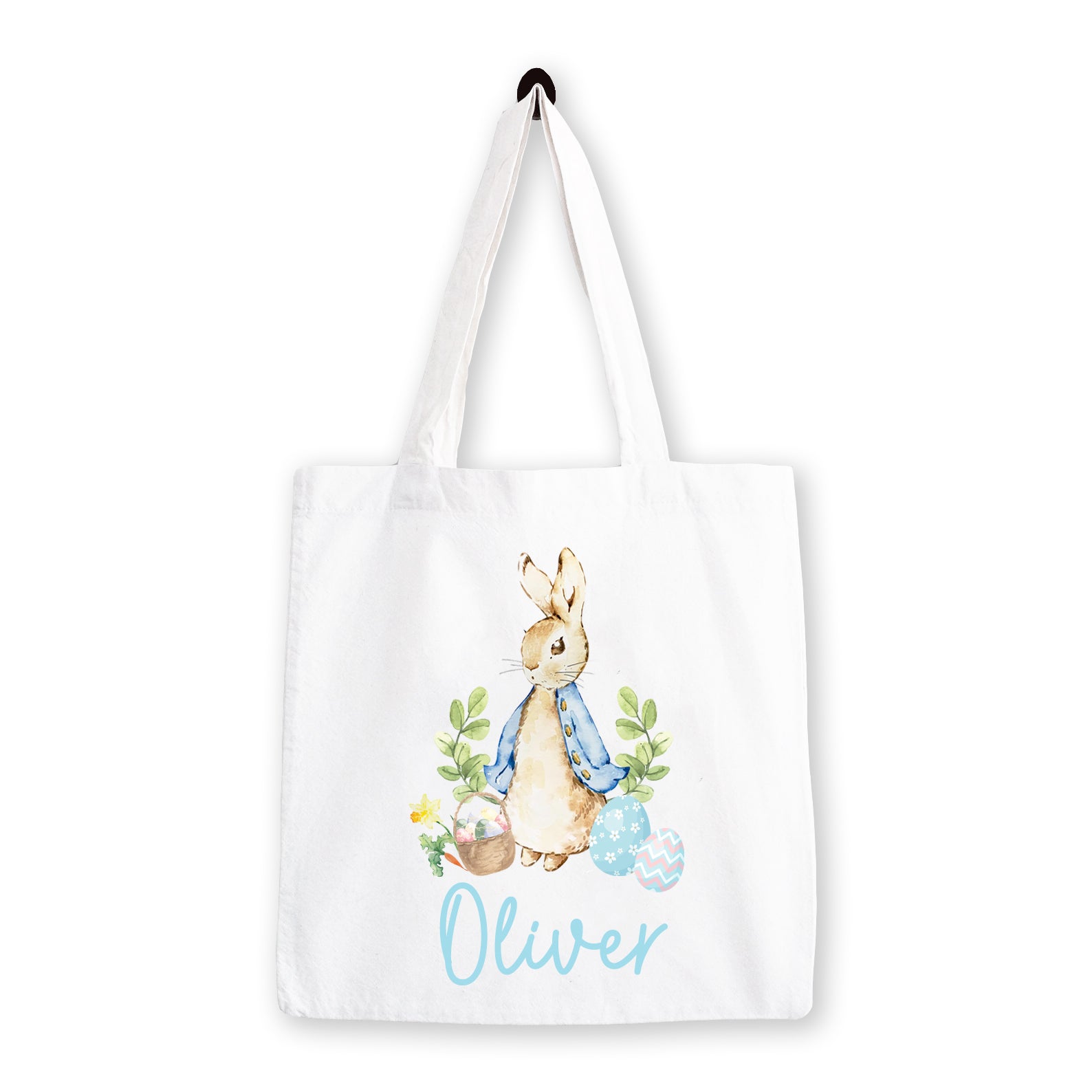 Personalised Easter Bag | Pink or Blue | Personalised Easter Tote, Custom Easter Hunt Bag, Personalised Easter Gift, Easter Basket