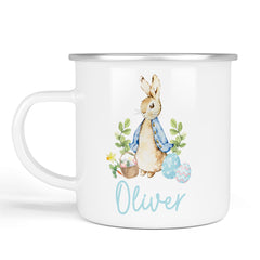 Personalised Easter Mug| Enamel Pink or Blue | Personalised Easter Gift, Custom Easter Gifts, Easter Present, Children’s Easter