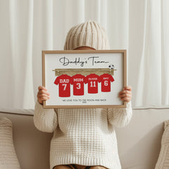Personalised Father's Day Gift | Personalised Father's Day Football Print | Personalised Daddy Print, Daddy Gift, Daddy's Team, Daddy Print