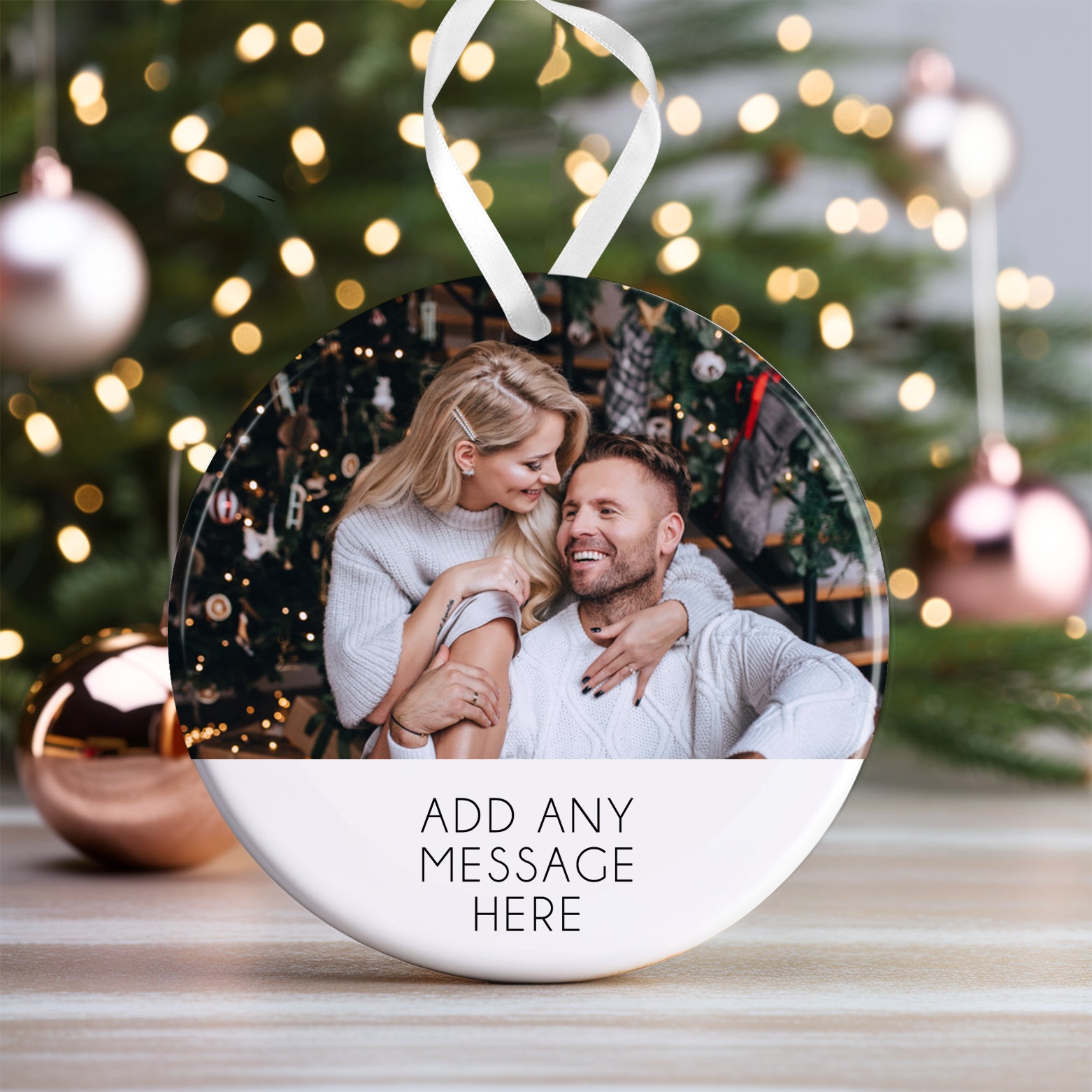 Personalised Christmas Ornament | Custom Photo Christmas Bauble, Personalised Christmas Decoration, Family Christmas | Photo Upload & Message