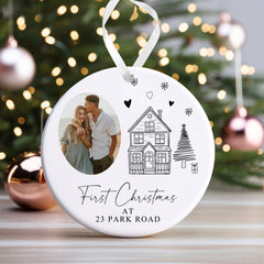Personalised Christmas Bauble | First Christmas At New Home Bauble, 1st Christmas At Decoration Keepsake | New Home Gift - Photo Illustration