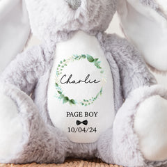 Page Boy Teddy Bear | Personalised Page Boy Thank You, Custom Page Boy Gift | Page Boy Favour | Personalised Page Boy Gift | Floral Wreath