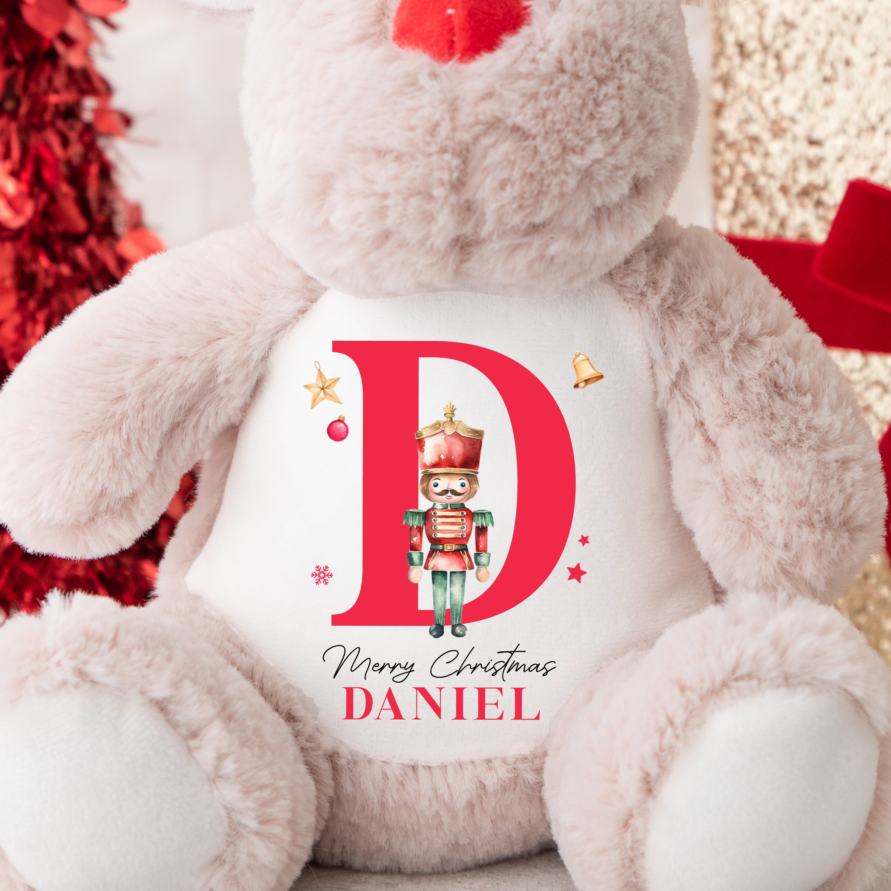 Personalised Christmas Teddy | Reindeer Teddy | Personalised Christmas Gift, Baby Christmas Kids, Children's Christmas Gift | Nutcracker Initial