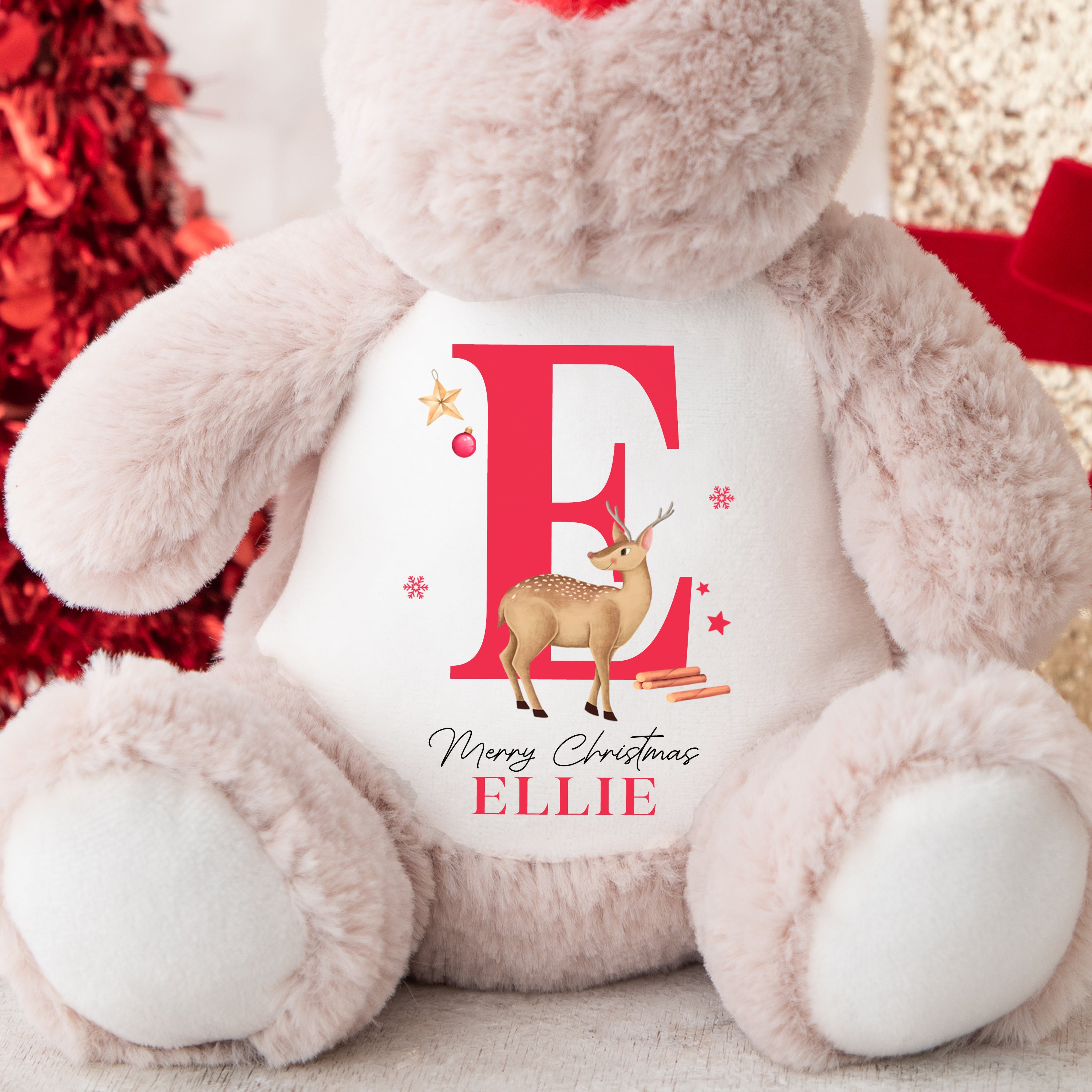 Personalised Christmas Teddy | Reindeer Teddy | Personalised Christmas Gift, Baby Christmas Kids, Children's Christmas Gift | Reindeer Initial