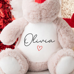 Personalised Christmas Teddy | Reindeer Teddy | Personalised Christmas Gift, Baby Christmas Kids, Children's Christmas Gift | Handwritten Heart