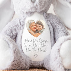 Personalised Memory Teddy | Hold Me Close | In Memory Gift, Memorial Keepsake Present | Memorial Photo Gift, Bereavement Gift | Memory Teddy Bear, Sympathy