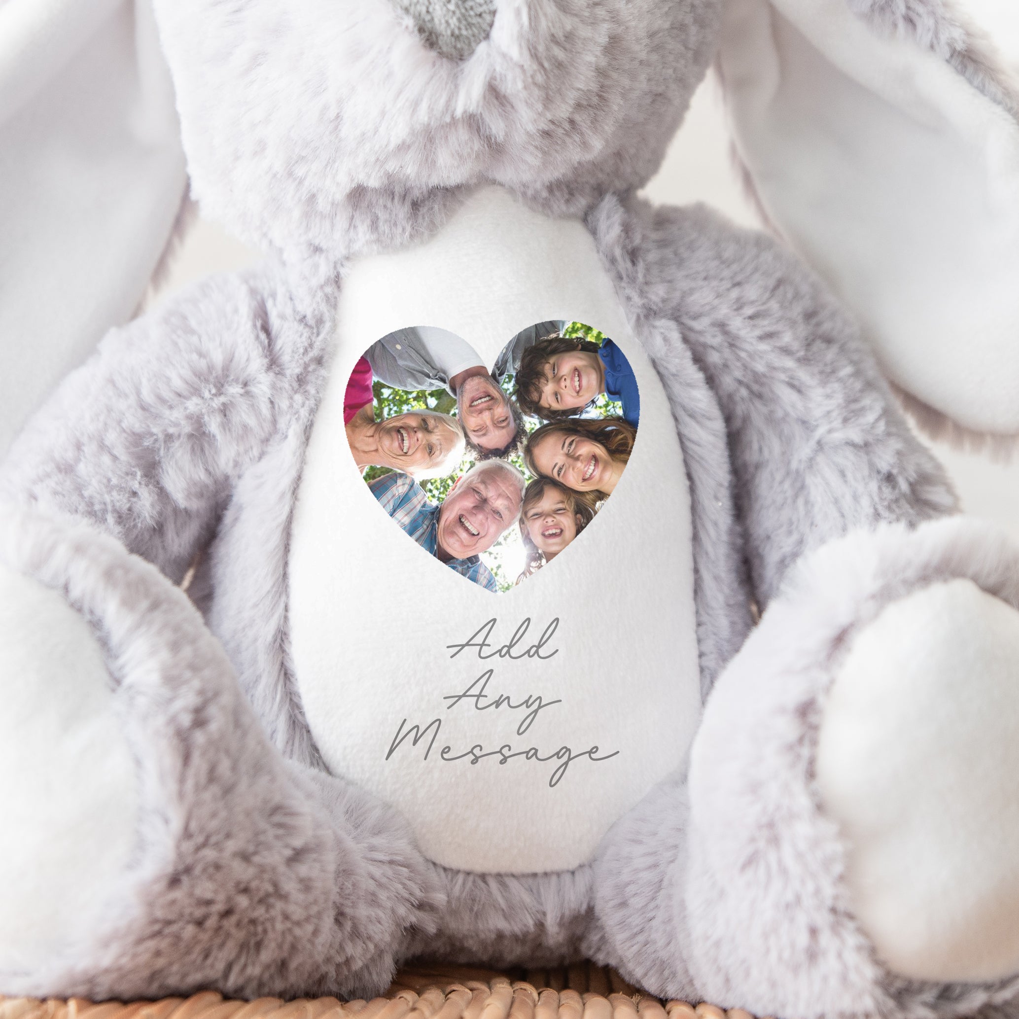 Personalised Photo Teddy - Photo & Message l | Picture Teddy Bear | Sentimental Photo Present, Birthday Teddy, New Baby Teddy