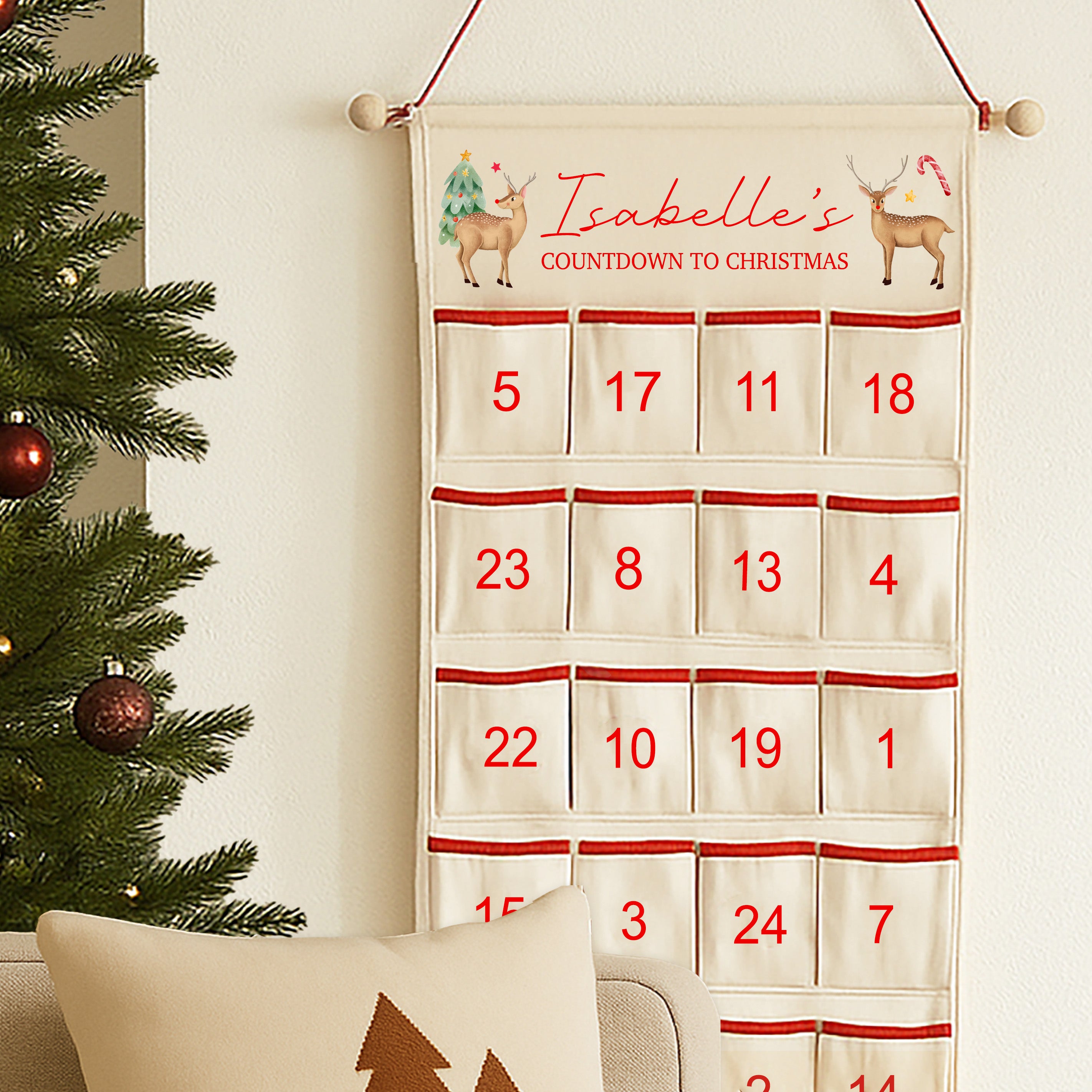 Personalised Advent Calendar | Christmas Countdown Calendar | Custom Children’s Advent Calendar, Personalised Kids Christmas Advent Calendar | Reindeer