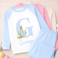Personalised Easter Pyjamas, Easter Bib | Custom Kids Easter Pyjama Set, Boys & Girls Easter PJ's