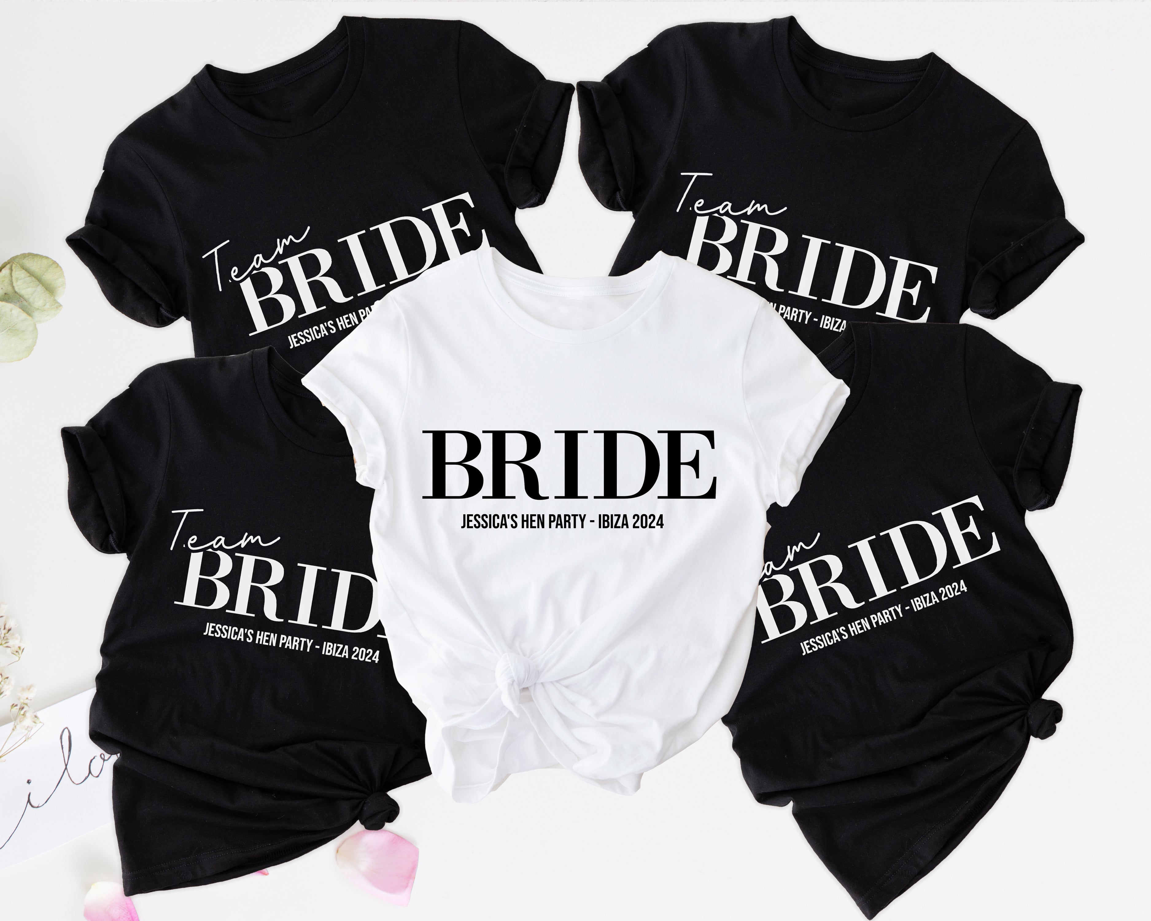 Personalised Hen Do T Shirts | Any Colour | Bachelorette Party Shirts, Custom Bridal Party T Shirts, Team Bride T-Shirts, Hen Party T Shirts