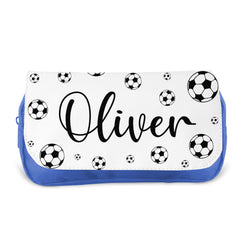 Personalised Children’s Pencil Case | Pencil Case for Girls, Pencil Case for Boys - Back to School | Custom Kids Pencil Case - Footballs