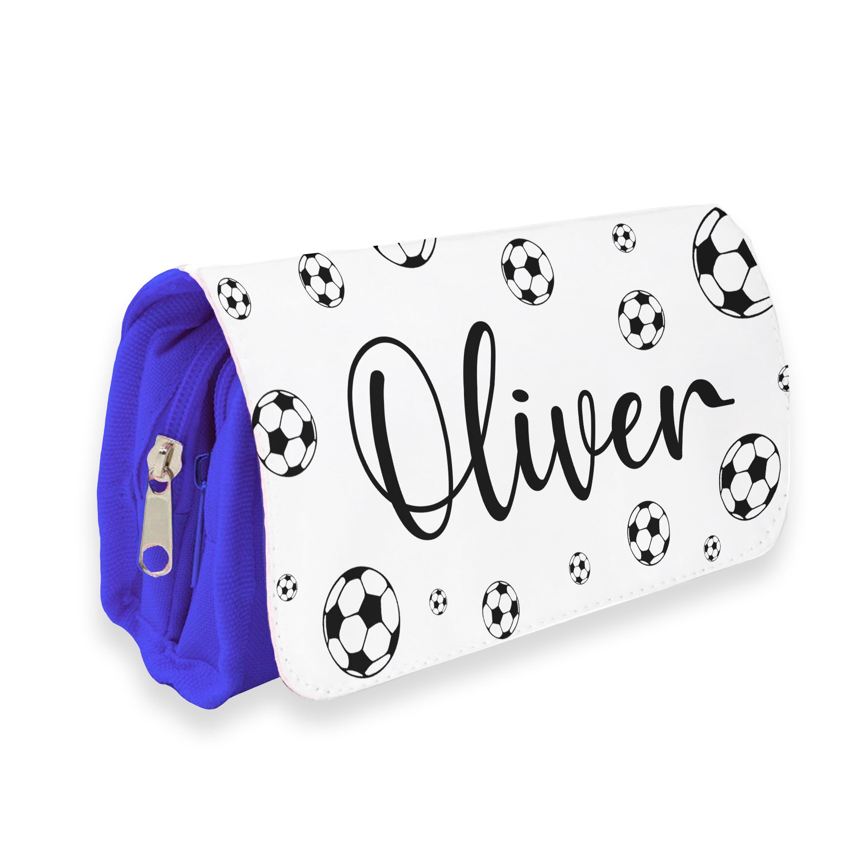 Personalised Children’s Pencil Case | Pencil Case for Girls, Pencil Case for Boys - Back to School | Custom Kids Pencil Case - Footballs