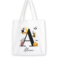 Personalised Halloween Trick or Treat Bag | Halloween Initial | Halloween Tote Bag | Personalised Halloween Gift