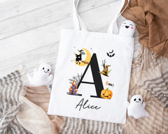 Personalised Halloween Trick or Treat Bag | Halloween Initial | Halloween Tote Bag | Personalised Halloween Gift
