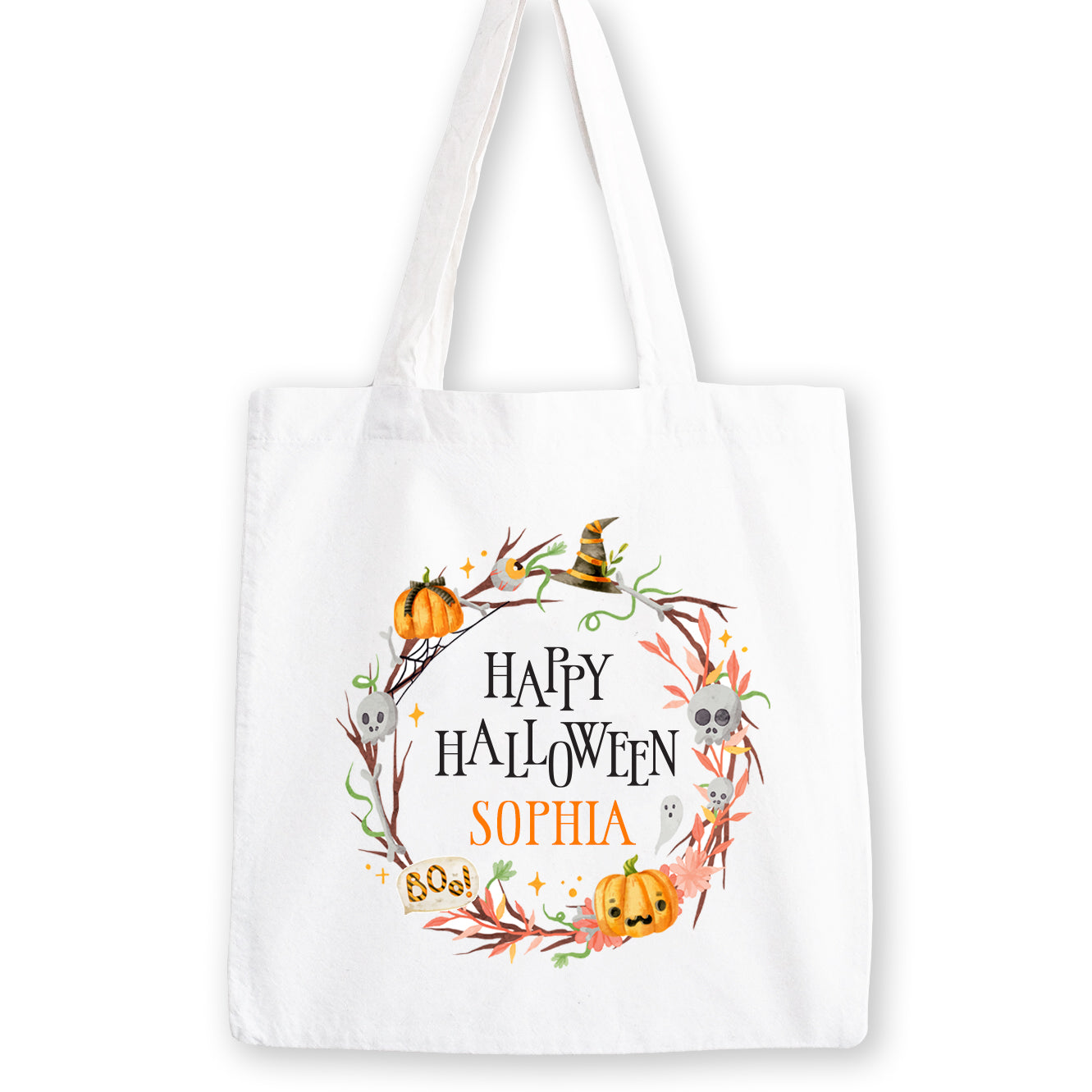 Personalised Halloween Trick or Treat Bag | Halloween Wreath | Halloween Tote Bag | Personalised Halloween Gift