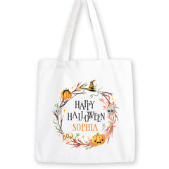 Personalised Halloween Trick or Treat Bag | Halloween Wreath | Halloween Tote Bag | Personalised Halloween Gift