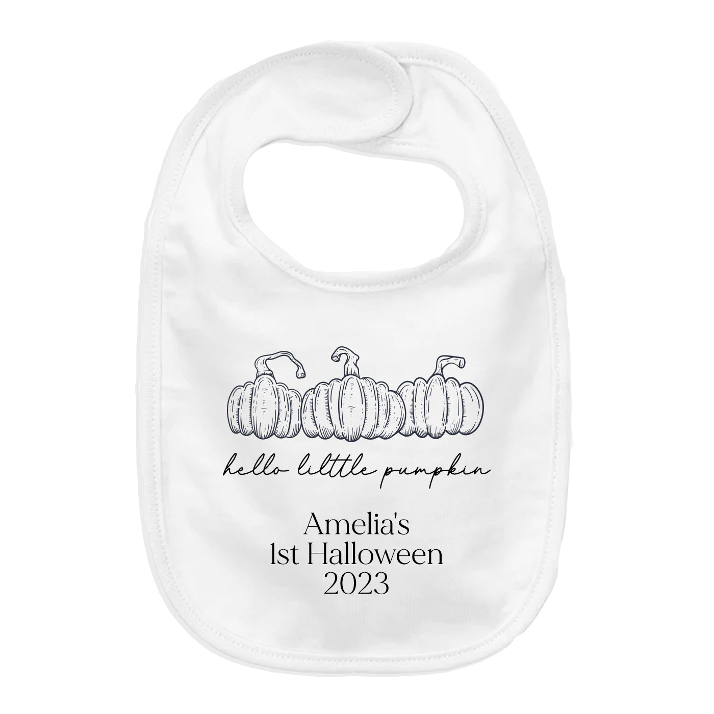Baby's 1st Halloween | Personalised Halloween Baby Grow | Hello Little Pumpkin | First Halloween Baby Bib, Baby Halloween Gift