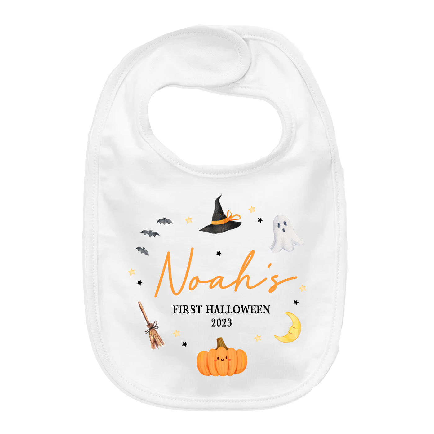 Baby's 1st Halloween | Personalised Halloween Baby Grow | Illustrations | First Halloween Baby Bib, Baby Halloween Gift