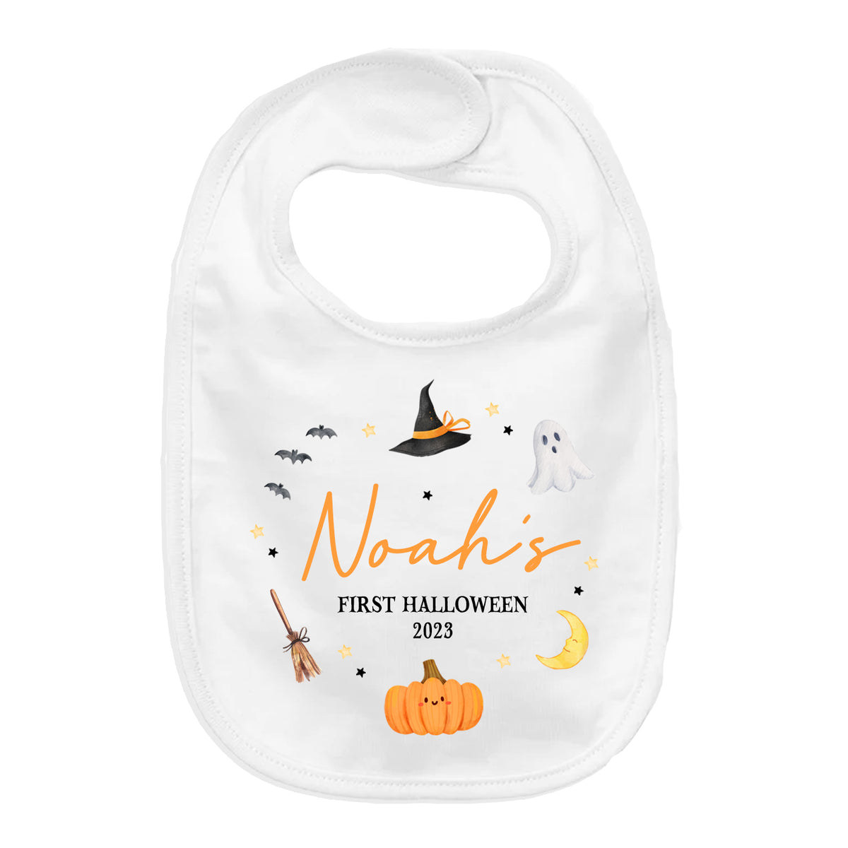 Baby's 1st Halloween | Personalised Halloween Baby Grow | Illustrations | First Halloween Baby Bib, Baby Halloween Gift