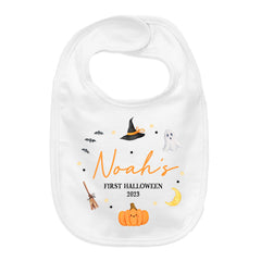 Baby's 1st Halloween | Personalised Halloween Baby Grow | Illustrations | First Halloween Baby Bib, Baby Halloween Gift