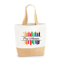 Thank You Teacher Gift, Personalised Teacher Bag | Personalised Teacher Gift, Teacher Present. End Of Term Gift, TA Gift - Teacher Pencils