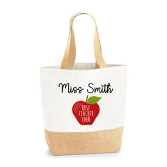 Thank You Teacher Gift, Personalised Teacher Bag | Personalised Teacher Gift, Teacher Present. End Of Term Gift, TA Gift - Teacher Apple