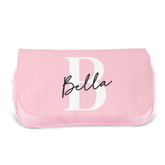Personalised Children’s Pencil Case | Pencil Case for Girls, Pencil Case for Boys - Back to School | Custom Kids Pencil Case - Initial Pink