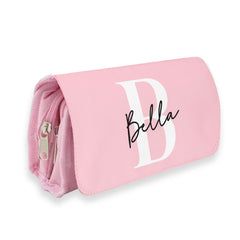 Personalised Children’s Pencil Case | Pencil Case for Girls, Pencil Case for Boys - Back to School | Custom Kids Pencil Case - Initial Pink