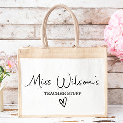 Thank You Teacher Gift, Personalised Teacher Bag | Personalised Teacher Gift, Teacher Present. End Of Term Gift, TA Gift - Teacher Stuff