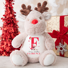 Personalised Christmas Teddy | Reindeer Teddy | Personalised Christmas Gift, Baby Christmas Kids, Children's Christmas Gift | Santa Initial