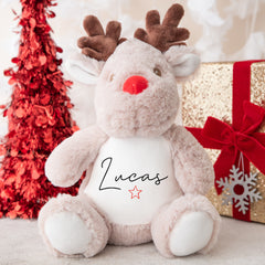 Personalised Christmas Teddy | Reindeer Teddy | Personalised Christmas Gift, Baby Christmas Kids, Children's Christmas Gift | Handwritten Star