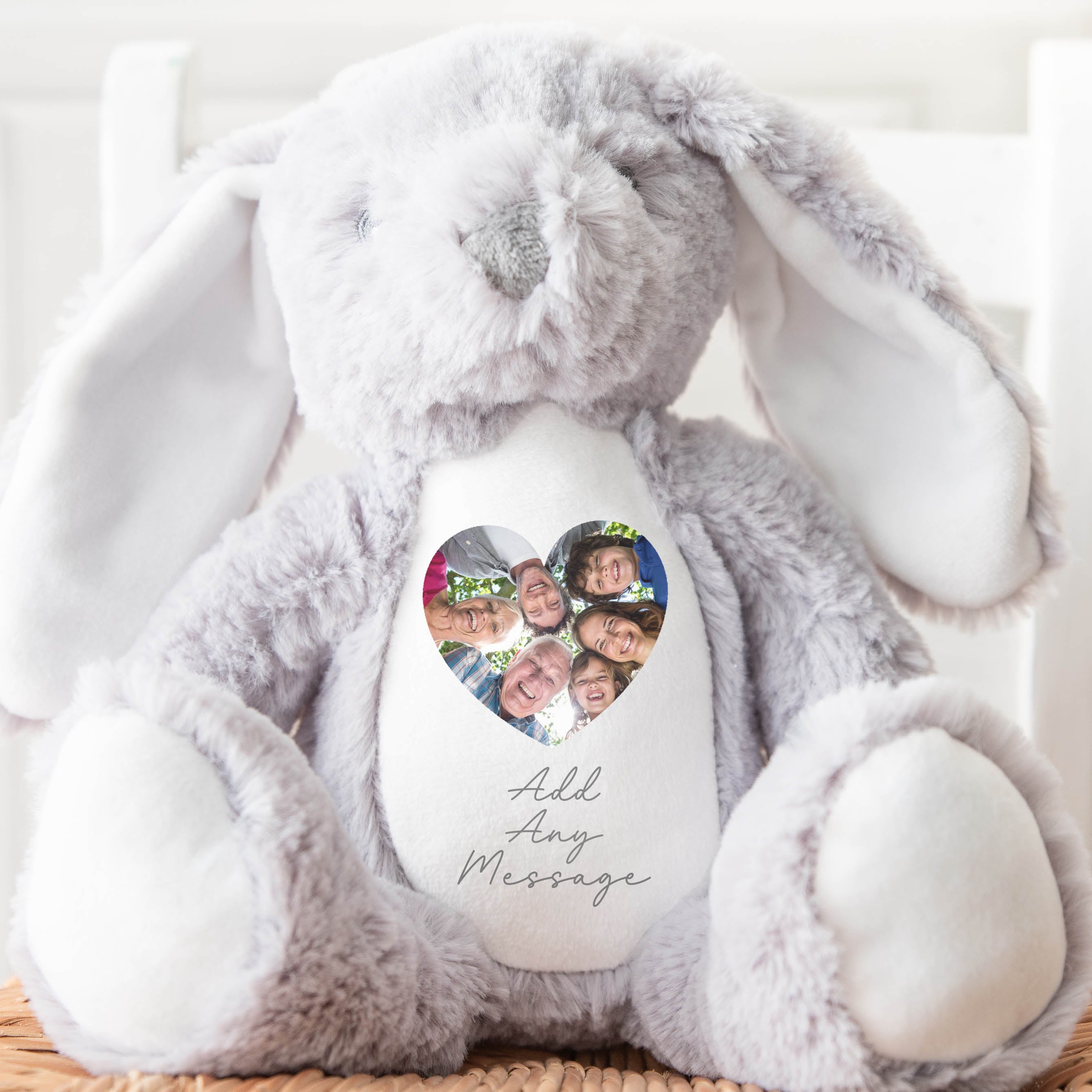 Personalised Photo Teddy - Photo & Message l | Picture Teddy Bear | Sentimental Photo Present, Birthday Teddy, New Baby Teddy