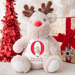 Personalised Christmas Teddy | Reindeer Teddy | Personalised Christmas Gift, Baby Christmas Kids, Children's Christmas Gift | Snowman Initial