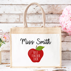 Thank You Teacher Gift, Personalised Teacher Bag | Personalised Teacher Gift, Teacher Present. End Of Term Gift, TA Gift - Teacher Apple