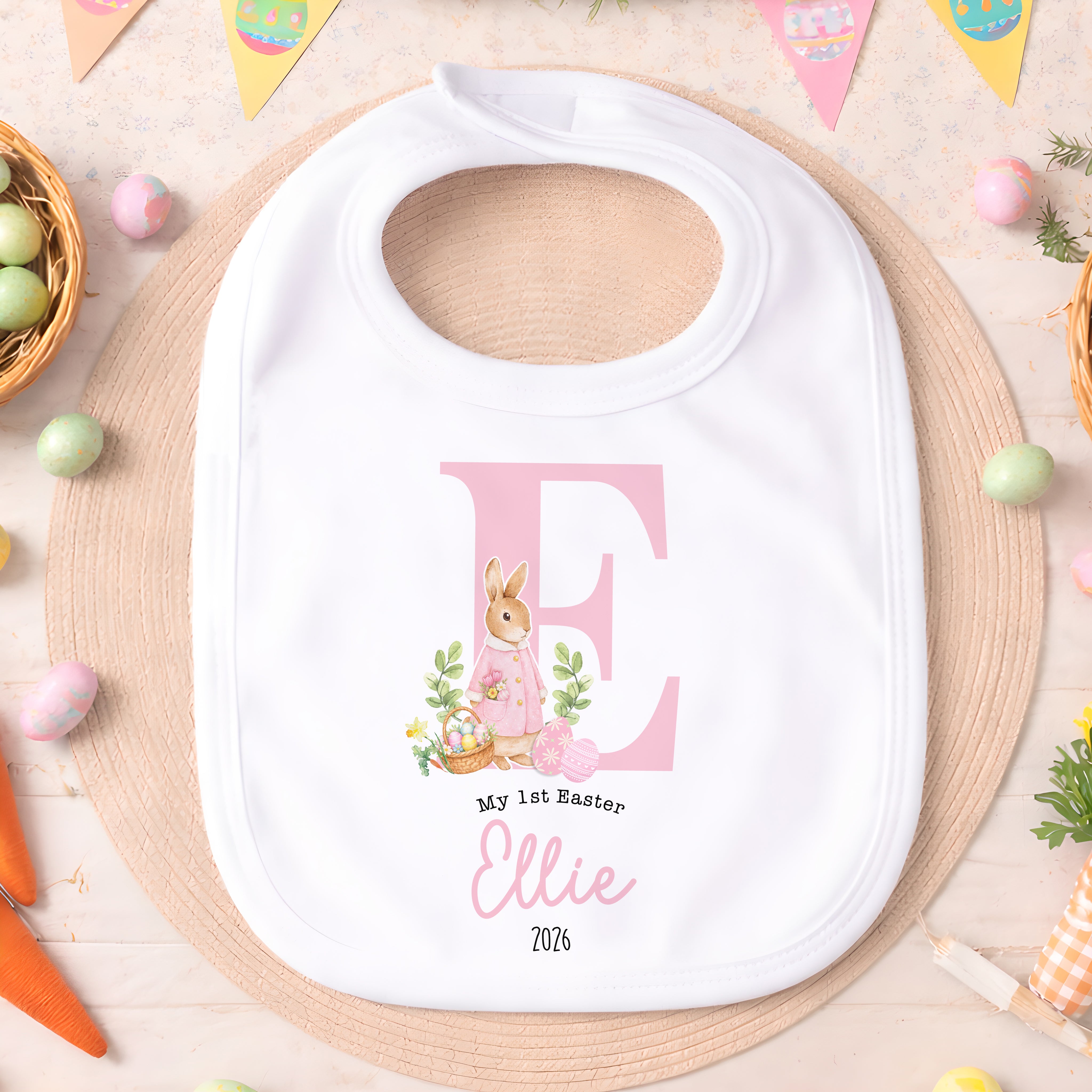 Personalised 1st Easter Pyjamas, Easter Bib | Custom Boys & Girls First Easter Baby Grow, Baby's Easter Romper