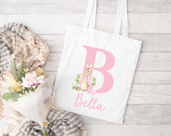 Personalised Easter Bag | Initial Pink or Blue | Personalised Easter Tote, Custom Easter Hunt Bag, Personalised Easter Gift, Easter Basket